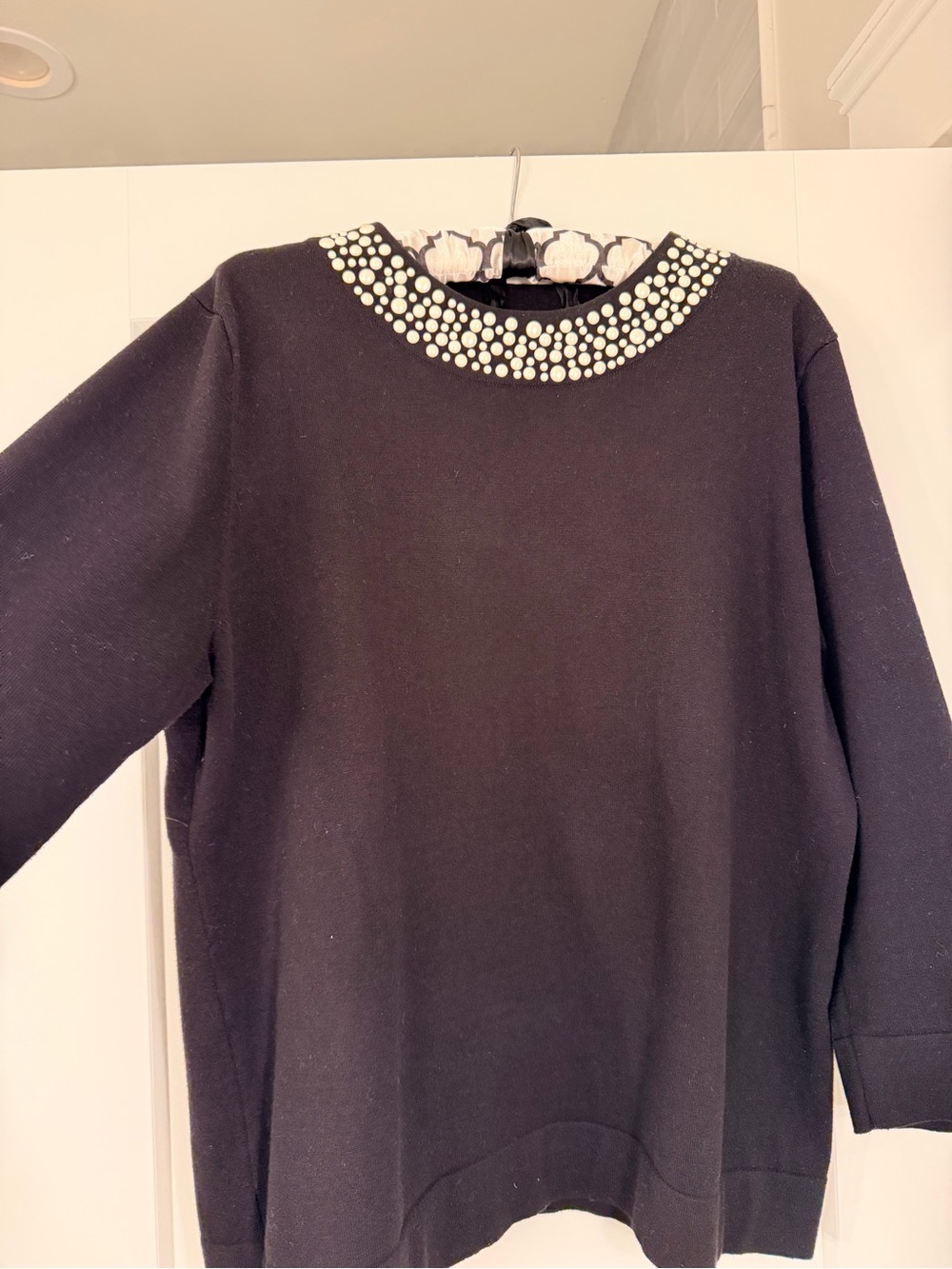 Calvin Klein Black Embellished Crewneck Women’s Top